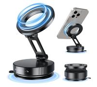 ALAFLY Support Telephone Voiture Ventouse pour Magsafe, Ventouse puissante 360°Réglable pour iPhone 16 Pro Max 15 14 13 12, pour Tableau de Bord, Pare-Brise et Surface Lisse, Noir