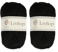 ÁLAFOSS - Icelandic wool yarn 1522-0059 Pelote de fil Noir 50 g 100 m (Lot de 2)