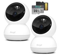 Alaga Caméra de Surveillance Intérieure 3K, 360°, WiFi 2.4G/5G, AI Détection de Mouvement, Vision Nocturne, Audio Bidirectionnel, Compatible avec Alexa et Google Assistant, Carte TF 32 Go Incluse