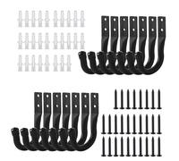 ALAHUGYEF 14 Pcs Crochet Mural Garage, Support Velo Mural Noirs, Accroche Velo Murale pour échelle de Garage, Crochets en J, Crochets Muraux Robustes pour Vélos Outils électriques