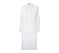 Alaïa - Chemise asymétrique en popeline de coton - Femme - Robes - Blanc - Taille: 38 FR