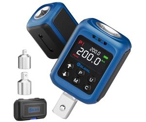 ALAIAL Adaptateur Dynamométrique Numérique 1/2'', 3-200Nm Clé Dynamométrique Numérique avec Précision ±2%, 1/4" 3/8" Adaptateur, Stockage de Données, LED et Alerte Sonore pour Voiture, Moto, Vélo