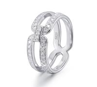 ALAIN MICHAL Bague entrelacée demi-pavée de diamants, Taille 54