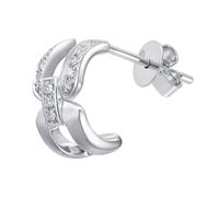 ALAIN MICHAL Boucles d’oreilles Entrelacs demi-pavées de diamants
