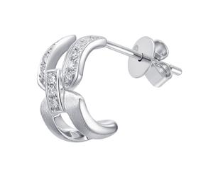ALAIN MICHAL Boucles d’oreilles Entrelacs demi-pavées de diamants