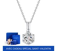 ALAIN MICHAL Collier Classique 1ct En Argent 925 - avec cadeau spécial Saint-Valentin