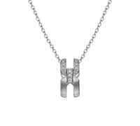 ALAIN MICHAL Intertwine Collier or givré avec diamants en pavé -Blanc avec cadeau spécial Saint-Valentin