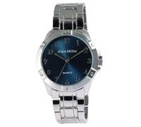 Alain Miller Montre pour homme en acier inoxydable argenté, d'une longueur de 22 cm, design classique pour tous les hommes