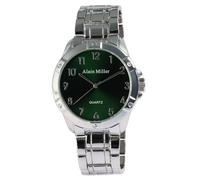 Alain Miller Montre pour homme en acier inoxydable argenté, d'une longueur de 22 cm, design classique pour tous les hommes