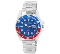 Alain Miller Montre pour homme en acier inoxydable argenté, d'une longueur de 22 cm, design classique pour tous les hommes