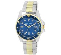 Alain Miller Montre pour homme en acier inoxydable bicolore d'une longueur de 22 cm, design classique pour tous les hommes