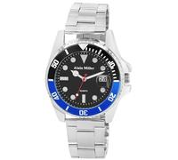 Alain Miller Montre pour homme en acier inoxydable, d'une longueur de 22 cm, design classique pour tous les hommes, argenté