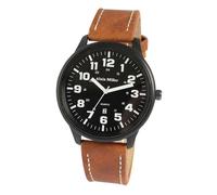 Alain Miller Montre pour homme en cuir synthétique, d'une longueur de 26 cm, design classique pour tous les hommes, marron