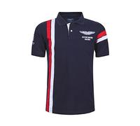 ALAIYO Polo Shirt Hommes Slim Fit Polo Shirt Brodé Hommes Manches Courtes Revers Golf Polo Shirt Hommes Bouton Ouvert Hommes Polo Shirt Casual Shirt Hommes C-Navy M