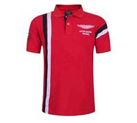 ALAIYO Polo Shirt Hommes Slim Fit Polo Shirt Brodé Hommes Manches Courtes Revers Golf Polo Shirt Hommes Bouton Ouvert Hommes Polo Shirt Casual Shirt Hommes B-Red 3XL
