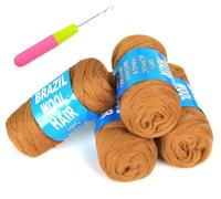 Alaleibaby Lot de 4 rouleaux de laine acrylique brésilienne pour crochet africain, tresses sénégalaises, tresses, fausses dreadlocks en spirale, tire-bouchon, enveloppements torsadés, 70 g/rouleau