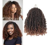 Alaleibaby Yanky Twist Lot de 9 paquets d'extensions de cheveux bouclés pré-torsadés au crochet avec boucles T30#, 30,5 cm