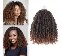 Alaleibaby Yanky Twist Lot de 9 paquets d'extensions de cheveux bouclés pré-torsadés au crochet avec boucles T30#, 35,6 cm