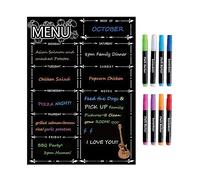 Alaman Calendrier magnétique effaçable à sec pour réfrigérateur avec planning hebdomadaire des repas/liste des courses et notes 40,6 x 30,5 cm Noir