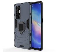ALAMO Coque Armor pour Oppo Find X3 Neo, Housse TPU+PC Antichoc avec Anneau Béquille - Bleu