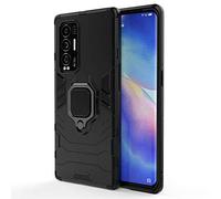 ALAMO Coque Armor pour Oppo Find X3 Neo, Housse TPU+PC Antichoc avec Anneau Béquille - Noir