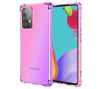 ALAMO Coque en Coloré Pente pour Samsung Galaxy A32 4G (Not for 5G Edition), Translucide TPU Silicone Etui avec Antichoc Bumper - Rose Mauve