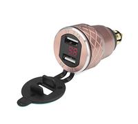 Alamor 12V-24V 4.2A Voltmètre Rouge Moto Double USB Chargeur Din Socket pour BMW Moto - Or
