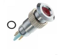 Alamor 12V 8mm LED Tableau de Bord indicateur d'avertissement Bateau Pilote léger étanche métal - Rouge