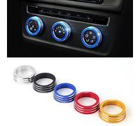 Alamor 3P/Set Voitures Alu Décoration Bouton Stéréo Anneau Anneau De Climatisation pour Golf 7-Bleu