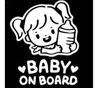 Alamor Autocollant De Voiture Bébé À Bord Autocollants De Camion De Véhicule De Pare-Chocs De Mur De Fenêtre Décoration De Miroir-Blanc