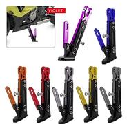 Alamor Support latéral de Pied de béquille réglable en Alliage d'aluminium CNC pour Moto 500Kg - Noir