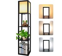 Alampia Lampadaire en Bois Réglable, Lampe de Plancher Moderne 1.6M, Lampe Étagère avec Douille E27 (Ampoule 3000K-5000K Incluse), Lumière Décoration pour Chambre Salon Bureau Café Hôtel