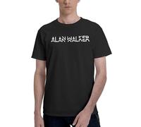Alan DJ T-Shirt Music Shirt Homme Manches Courtes - Tee-Shirt 100% Coton DJ Musique Électronique - Haut Décontracté Été pour Fans de DJ et EDM Small