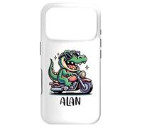 Alan Fun Alligator Motif Moto pour garçon Nom Alan Coque pour iPhone 17 Pro