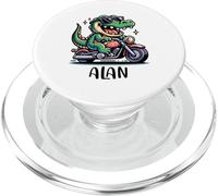 Alan Fun Alligator Motif Moto pour garçon Nom Alan PopSockets PopGrip pour MagSafe