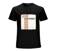Alan Jackson 34 Number Ones T-Shirt Graphic Tee Printed Top Mens Black Shirt 3XL