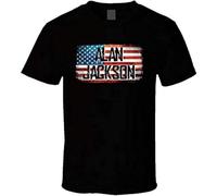 Alan Jackson T-Shirt Graphic Tee Printed Top Mens Black Shirt M