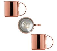 ALANDIA Gobelets en Cuivre Moscow Mule | Lot de 2 | Meilleure Qualité | Extérieur Plaqué Cuivre, Intérieur Acier Inoxydable, donc facile à nettoyer | Or Rose | Aussi idéal pour Gin Tonic