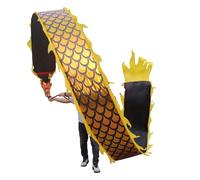 ALANIZ Dragon Poi, Ruban de Lancer de Dragon Noir et doré, banderoles de Danse fluides et réalistes, Rubans de Jonglerie lavables for Sports de Plein air(10 m (33 ft))