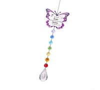 Alanmoship 1 attrape-soleil papillon en acrylique pour anniversaire de petits-enfants, ornement coloré à suspendre avec effet arc-en-ciel étincelant pour fenêtre, maison, jardin (B)