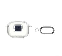 Alanmoship 1 coque de protection antichoc avec verrouillage sécurisé et porte-clés pour JBL Tune Buds 2, en TPU pour voyage, trajets et sports de plein air, noir (transparent)