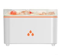 Alanmoship 1 diffuseur d'aromathérapie avec pierre de sel, humidificateur à effet flamme d'ambiance 7 couleurs, brume silencieuse pour chambre à coucher, salon, bureau, blanc (blanc)