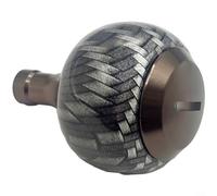 Alanmoship 1 ensemble de boutons ronds à poignée sphérique pour Daiwa 23 Exceler pour LT-Reel CNC aluminium fibre de carbone matériel de pêche Noir (marron)