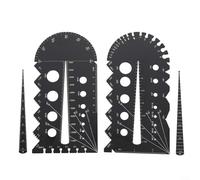 Alanmoship 1 ensemble métrique et pour impérial jauge de filetage en alliage d'aluminium testeur d'écrou de vis ± 0,0025 précision pour réparation automobile projets d'amélioration de la maison noir