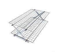Alanmoship 1 étagère à épices en fer à 5 niveaux et grille de refroidissement pliable pour fournitures de pâtisserie, organisateur de rangement de cuisine avec construction robuste, noir (argent, 2