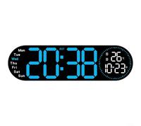 Alanmoship 1 horloge murale numérique LED avec double alarme, affichage de la température, veilleuse à intensité variable automatique pour chambre à coucher, salon, bureau, décoration d'intérieur