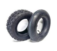 Alanmoship 1 jeu de pneus et chambre à air 13 x 5.00-6 avec valve droite ou incurvée pour essence robuste pour moto, quad, scooter, utilisation terrestre privée, caoutchouc noir (pneu + chambre à air