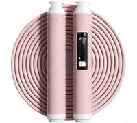 Alanmoship 1 lot de corde à sauter numérique avec compteur LCD, corde à sauter électronique réglable pour entraînement de fitness, fil PP poignée en silicone pour entraînement cardio, bleu (rose)