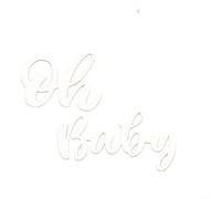 Alanmoship 1 lot de décorations en bois à suspendre avec inscription « Oh Baby » pour Saint-Valentin, mariage, anniversaire, remise de diplôme, photographie, accessoire de photographie en bois blanc