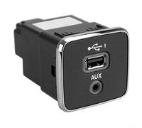 Alanmoship 1 lot de prise USB AUX pour port de charge Jeep pour Jeep pour boussole Cherokee 2017-2021 de rechange 5XG28DX9AD Interface d'alimentation audio intérieure de voiture ABS noir